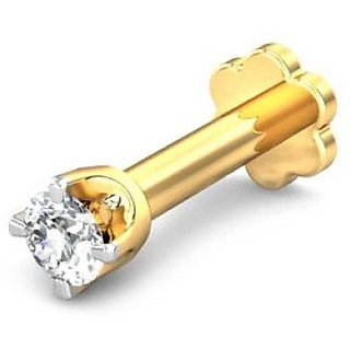                       CEYLONMINE american diamond stone nose pin original & certified gemstone diamond gold plated nosepin for women & girl                                              