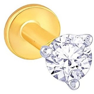                       CEYLONMINE natural diamond nosepin original & certified american diamond nose pin gold plated for women & girls                                              