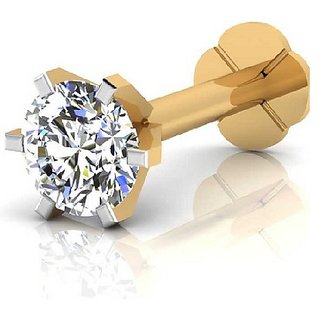 CEYLONMINE american diamond nose pin gold plated original stone for women   girls