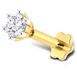                       CEYLONMINE Diamond stone nose pin original  certified gemstone gold plated nosepin for women  girls                                              
