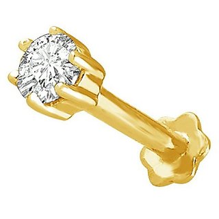                       CEYLONMINE american diamond stone nose pin original & certified gemstone diamond nosepin gold plated for women & girl                                              