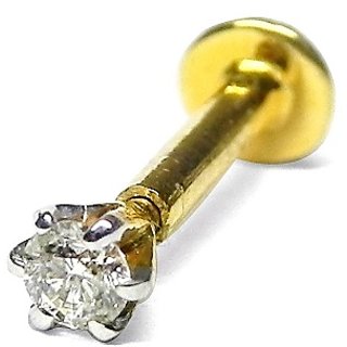                       CEYLONMINE American diamond nose pin natural & original stone diamond nosepin gold plated for women & girls                                              