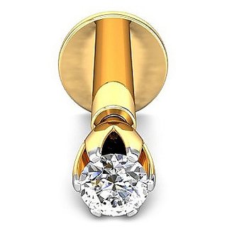                       CEYLONMINE white diamond nosepin original & natiral stone american diamond gold plated stone for women & girls                                              