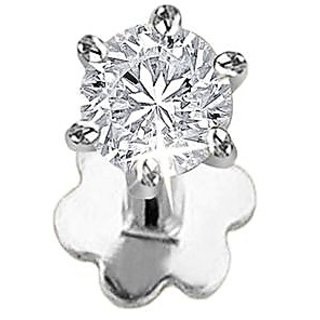                       CEYLONMINE natural american diamond nose pin original & unheated stone american diamond nosepin silver for women & girls                                              