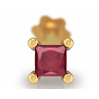 CEYLONMINE certified ruby stone nosepin original certified gemstone ( manik ruby ) gold plated nose pin CEYLONMINE certified ruby stone nosepin original certified gemstone ( manik ruby ) gold plated nose pin