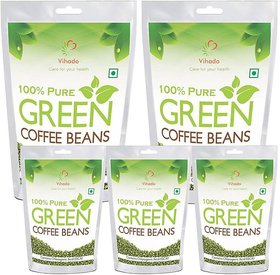 Vihado Pure Arabica Green Coffee Beans -50g Pack Of 5