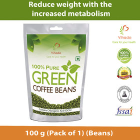 Vihado Pure Arabica Green Coffee Beans - 100g Pack Of 1