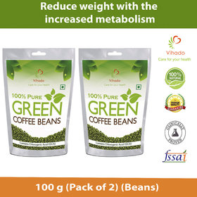 Vihado Pure Arabica Green Coffee Beans 100g Pack Of 2