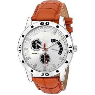 HRV Stylish Sport Cronograph Pattern Brown Leather Strap Watch For Boys Smart Analog Watch For Men HRV Stylish Sport Cronograph Pattern Brown Leather Strap Watch For Boys Smart Analog Watch For Men