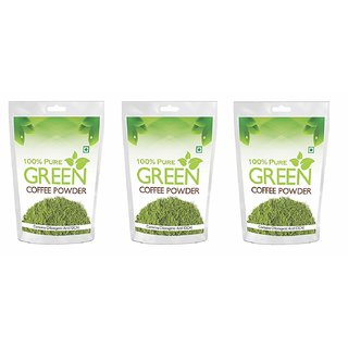                       Health First 100 Pure Green Coffee Beans Powder - 200 g (Pack of 3)                                              