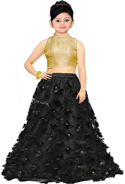 Buy Crop top style lehenga with thread work Online @ ₹1799 from ShopClues