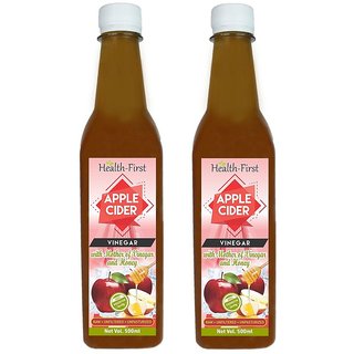 Health First Apple Cider Vinegar with Strand of Mother and Honey - 500 ml (Pack of 2) Health First Apple Cider Vinegar with Strand of Mother and Honey - 500 ml (Pack of 2)