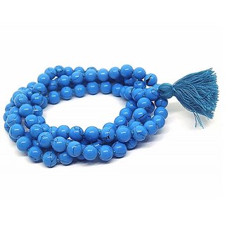                       CEYLONMINE original firoza mala natural turquoise beads mala original stone mala for unisex                                              
