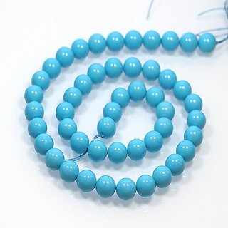                       CEYLONMINE original stone turquoise mala unheated beads firoza mala for unisex                                              