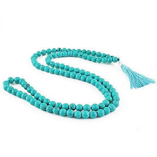                       CEYLONMINE firoza mala beads original & unheated gemstone turquoise beads mala for unisex                                              