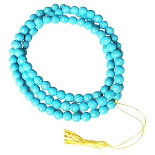                       Ceylonmine Turquoise Stone Mala Natural Gemstone Beads Firoza Mal                                              