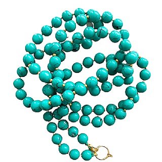                       CEYLONMINE original stone turquoise mala unheated beads firoza mala for unisex                                              