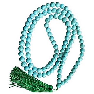                       CEYLONMINE natural turquoise stone mala unheated beads firoza beads mala for men & women                                              