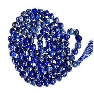                       CEYLONMINE original stone lapis mala unheated beads lapis lazuli mala for unisex                                              