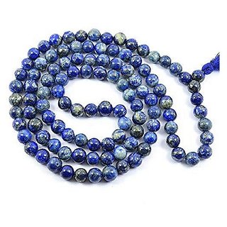                       CEYLONMINE lapis stone mala original  unheated beads lapis lazuli mala for astrological purpose                                              