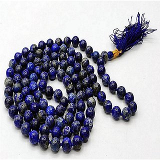                      Ceylonmine Lapis Lazuli Mala Natural Lapis Beads Mala Unheated Be                                              