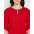 NUN Fashion Women Round Neck Flared Sleeves Fit and Flare Red Dress