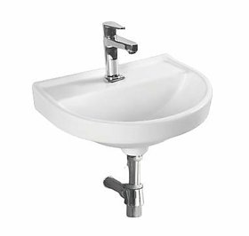InArt Wall Hung Premium Ceramic Wash Basin for Bathroom 17.5 X 13.5-inch, White