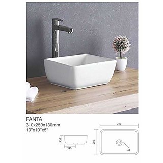 Buy InArt Ceramic Wash Basin Designer Table Top Basin 13 x 10 x 5 Inch ...
