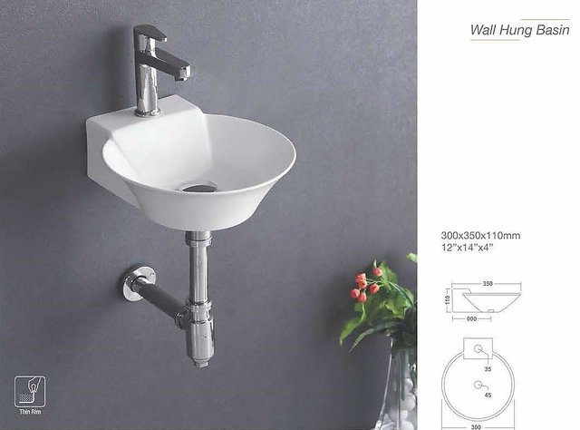 Inart Ceramic Wall Hung Or Wall Mounted Designer (clean Rim