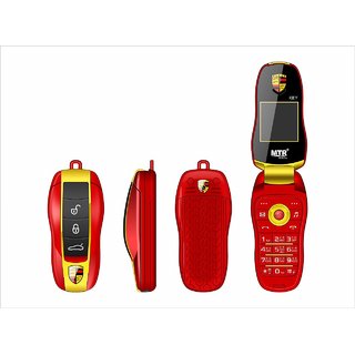 MTR KEY A KEY SHAPPED BLUETOOTH DIALER PHONE WITH 1000 MAH, CAMERA, MULTIMEDIA, MULTIPLE LANGUAGES DUAL SIM, RED COLOR