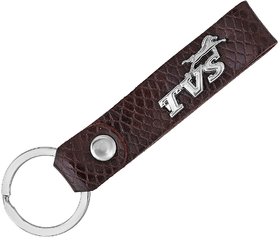 Missmister Leather Loupe With Steel Logo, Tvs Keyring, Keychain