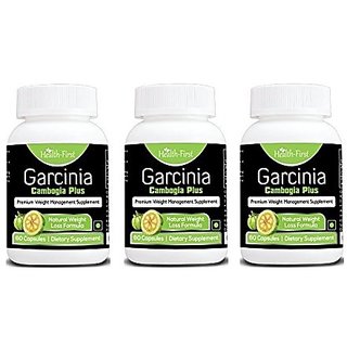                       Health First Garcinia Cambogia Extract Plus - 60 Capsules (Pack of 3)                                              