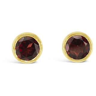                       natural garnet stone earring original & unheated gemstone stud earring for gomed/ hessonite for women by Ceylonmine                                              