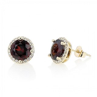                       natural hessonite stud earrings original & unheated gemstone earrings for women & girls                                              