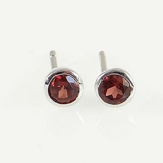                       natural garnet stone earring original & unheated gemstone stud earring for gomed/ hessonite for women by Ceylonmine                                              