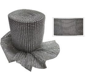 Uniqon CWG0009 (9 Mtr) Roll Of Silver Sparkling Design China Patta Stone Gota Patti Embroidery Trim Lace Border