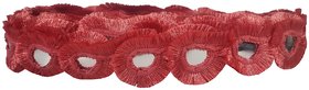 Uniqon CWG0026 (9 Mtr) Roll Of Red Velvet Glass Gota Patti Embroidery Trim Lace Border with 2.54 cm Width