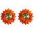 Decorate India Brass Kamal Ptta orange color Akhand diya size 6 inch  pack of 2