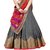 Saadhvi Grey Bangalore Silk Plain Semi-Stitched Lehenga Choli