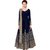 V-Karan Women's Navy Embroidered Semi Stitched Art Silk Party Gown