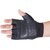 Carpoint Black Gym Gloves With Wrist Support Leather - Free Size High Quali 