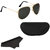 Kanny Devis AJ300 Black Gold Aviator Unisex Sunglasses for Men and Women (Golden Frame with Black Lens)