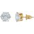 MissMister CZ Gold tone Solitaire Diamond look pendant set with matching earring for Women