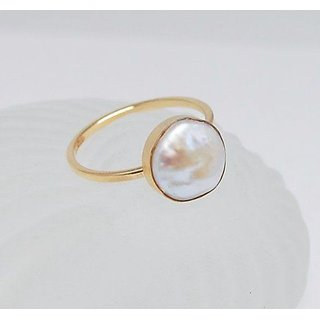 Pearl Ring with Natural 5.5 carat Moti Mukta Stone Astrological Lab Certified CEYLONMINE