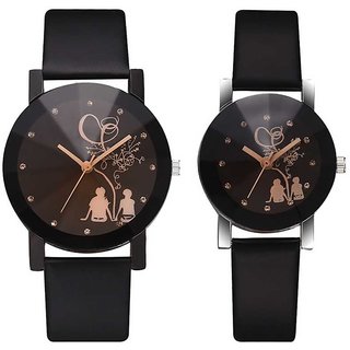 HRV Couple Watch With Limited Edition Tree Love Design Analogue Round Black Men  Women