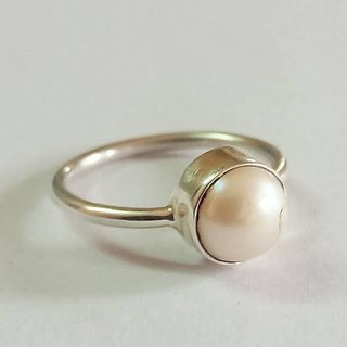 Pearl Ring with Natural 5.5 carat Moti Mukta Stone Astrological Lab Certified CEYLONMINE
