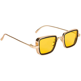 Kanny Devis UV Protected Goggles Branded Metal Body Gold Mercury Yellow inspired from Kabir Singh Sunglass for Men and Boys