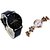 New Black Crystal Glass Men Professional With Black Flower Diamond Designing Dile Analog Lovely Couple Watch