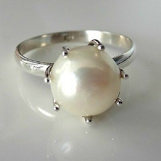 Buy Pearl Ring with Natural 5.25 carat Moti ( Mukta ) Stone ...