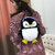 Penguin Soft Fabric Fur Sling Bag for Girls And Women With Golden Chain (Grey)